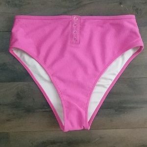 Pink High Waist Swim Bottoms